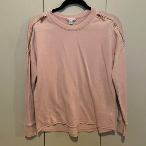 American Eagle Zip Cold Shoulder Sweatshirt